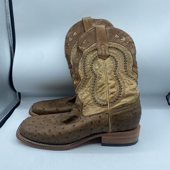 Corral Western Boot Mens Men 10.5 D Tan Full Ostritch Broad Square Toe Cowboy main image 8